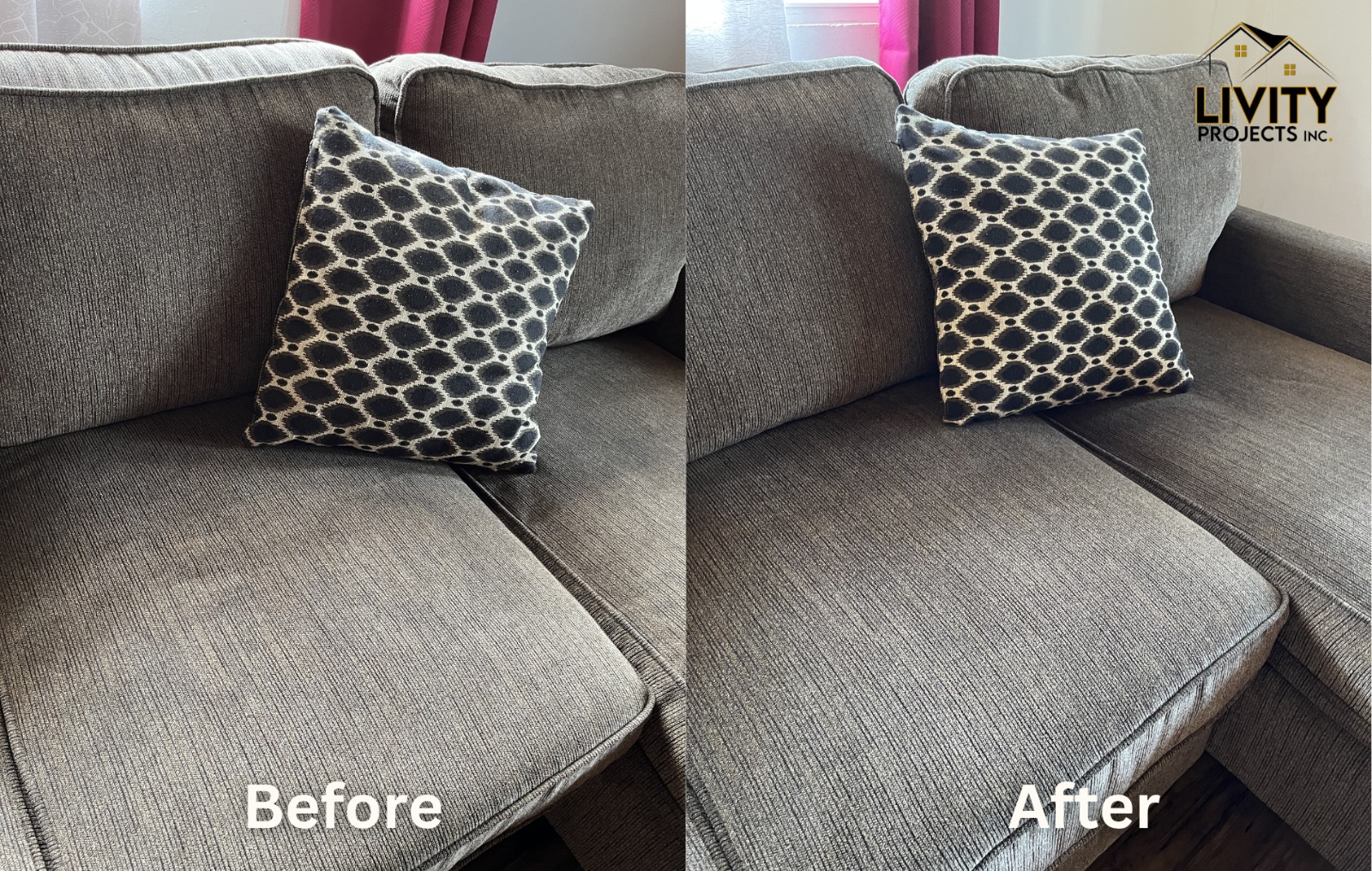 Couch cleaning before and after