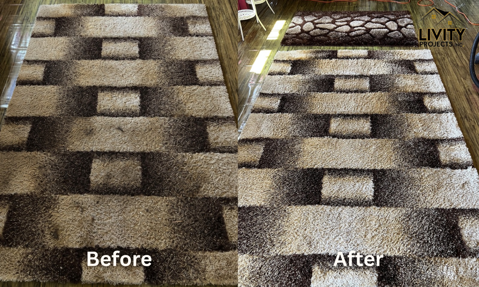 Rug cleaning before and after